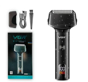Электробритва мужская VGR V-371 роторная аккумуляторная IPX5 LED дисплей 3 лезвия USB 6500 об/мин