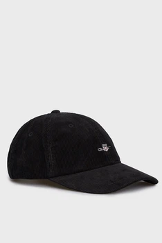 Чоловіча чорна вельветова кепка SHIELD CORD CAP Gant OS 9900213