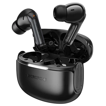 Беспроводные TWS наушники Borofone FQ9 Plus Peaceful, вакуумные, Bluetooth 5.4, ENC/ANC шумоподавление, аккумулятор 300/35 mAh, микрофон, Black
