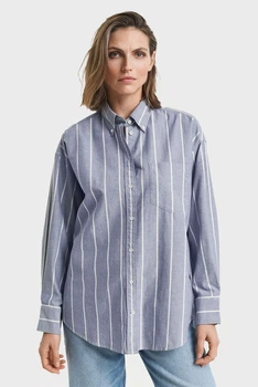 Жіноча блакитна сорочка у смужку OS STRIPED CLASSIC OXFORD Gant 38 4300525