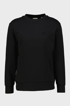 Чоловічий чорний світшот REG TONAL SHIELD C-NECK Gant S 2067055