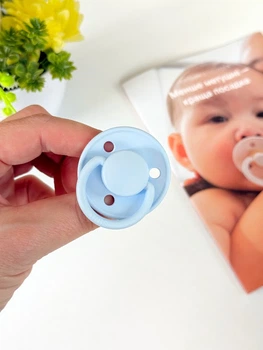 Соска пустышка BIBS De Lux Latex Round (круглая) – Baby Blue, 2й размер 6-18месяцев