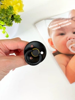 Соска пустушка BIBS Colour Latex Round (кругла) – Black чорний, 1й розмір 0-6місяців