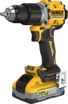 Безщітковий ударний дриль-шуруповерт DeWALT 18V XR з 2 акумуляторами POWERSTACK 5 Ah (DCD805H2T-QW)