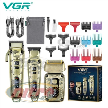 Комплект VGR 3 в 1 V-642 аккумуляторная машинка для стрижки (clipper) триммер и электробритва (шейвер)
