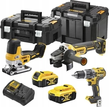 Набір безщіткових акумуляторних інструментів DeWalt дриль-шуруповерт, кутова шліфувальна машина, лобзик (DCK329P2T-QW)