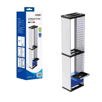 Подставка - Storage Stand DOBE для игр PS5 PS4 Xbox Nintendo Switch на 36 дисков и картриджей