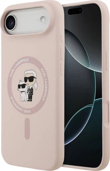 Чохол Karl Lagerfeld Liquid Silicone Karl and Choupette MagSafe для Apple iPhone Air Pink (KLHMP17MSCMKCRHP)