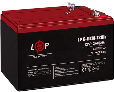 Тяговий свинцево-кислотний акумулятор LogicPower LP 6-DZM-12 Ah (LP3536)