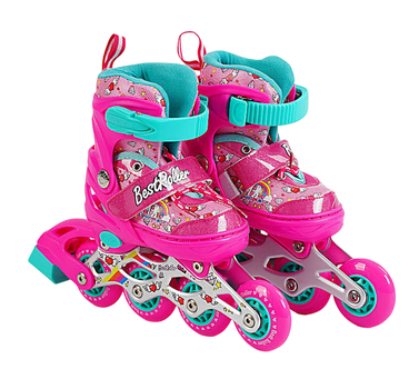 Ролики детские Переставные PVC колеса с подсветкой Защита Шлем размер 26-28 XS Best Roller Розовый
