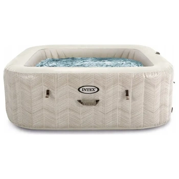 Надувной джакузи с подогревом Бассейн Intex СПА PureSpa Greywood Deluxe Wi-Fi 196 х 71 см 6 человек Объем 1098 л