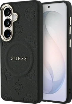 Чохол Guess Saffiano Peony Embossed Ring MagSafe для Samsung Galaxy S26 Plus Black (GUHMS26MPSAMSECK)