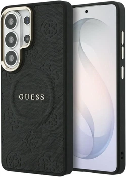 Чохол Guess Saffiano Peony Embossed Ring MagSafe для Samsung Galaxy S26 Ultra Black (GUHMS26LPSAMSECK)