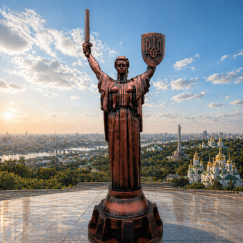 Статуэтка Родина-Мать цвет старинная медь патриотическая — коллекционная скульптура, 31 см