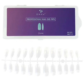 Гелеві типси для нарощування DNKa Professional Nail Gel Tips Oval 240 шт