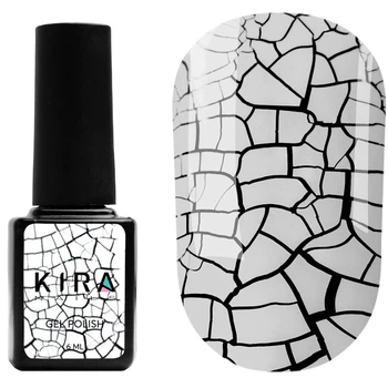 Гель-лак для нігтів Kira Nails Crack Effect White білий для кракелюра 6 мл