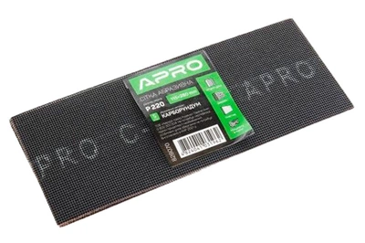 Сітка шліфувальна абразивна Apro 115 x 280 мм x Р220 PRO (в упаковці 5 шт.)