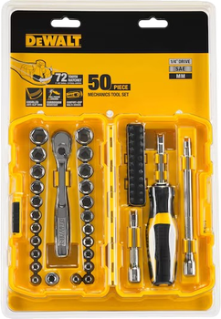 Набір головок та біт з тріскачкою DeWalt Imperial 1/4" 50 шт. (DWMT81610-0)