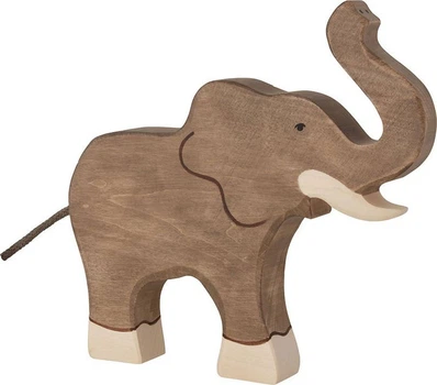 Figurka drewniana Holztiger Słoń z podniesioną trąbą 19 cm 5220477 (4013594801485)