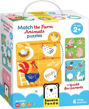 Puzzle Banana Panda Match the Farm Animals: zwierzątka na farmie 36 elementów 3695056 (5902983491682)