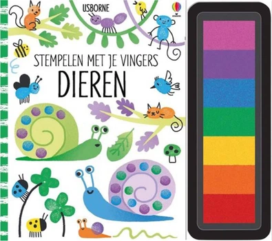 Книжка-розмальовка Usborne Stamping with your fingers Animals (9789044765595)