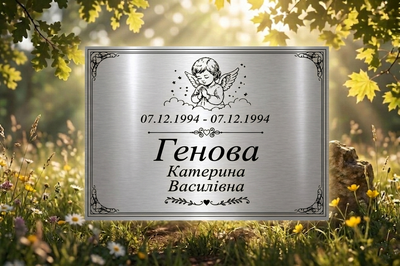 Табличка на могилу 15х21 см.