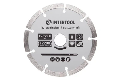Диск отрезной алмазный бетон камень кирпич Intertool 125 мм сегментный