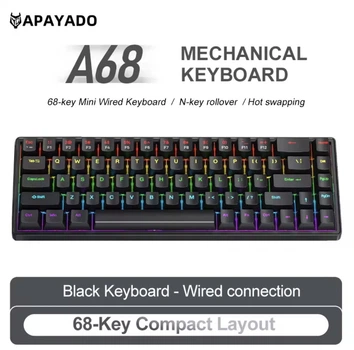 Механическая клавиатура Apayado A68 Blue switch (черная)