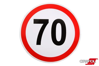 Наклейка наліпка знак Обмеження швидкості 70, 12см