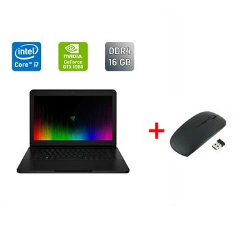 Игровой ноутбук Razer Blade RZ09-0195 / 14" (1920x1080) IPS / Intel Core i7-7700HQ (4 (8) ядра по 2.8 - 3.8 GHz) / 16 GB DDR4 / 512 GB SSD / nVidia GeForce GTX 1060, 6 GB GDDR5, 192-bit / WebCam / Windows 10 б/у + Подарок Беспроводная мышь / USB