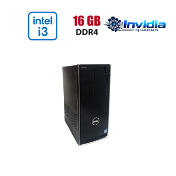 Игровой ПК Dell Inspirion 3668 Tower / Intel Core i3-7100 (2 (4) ядра по 3.9 GHz) / 16 GB DDR4 / 256 GB SSD / nVidia Quadro P620, 2 GB GDDR5, 128-bit / Wi-Fi+Bluetooth / DVD / Win 10 Home Lic б/у