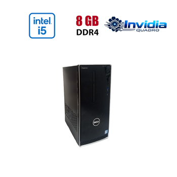 Игровой ПК Dell Inspirion 3668 Tower / Intel Core i5-7400 (4 ядра по 3.0 - 3.5 GHz) / 8 GB DDR4 / 256 GB SSD / nVidia Quadro P620, 2 GB GDDR5, 128-bit / Wi-Fi+Bluetooth / DVD / Win 10 Home Lic б/у