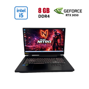 Игровой ноутбук Б-класс Acer Nitro 5 AN517-55 / 17.3" (1920x1080) IPS / Intel Core i5-12450H (8 (12) ядер по 3.3 - 4.4 GHz) / 8 GB DDR4 / 512 GB SSD / nVidia GeForce RTX 3050, 4 GB GDDR5, 128-bit / WebCam б/у