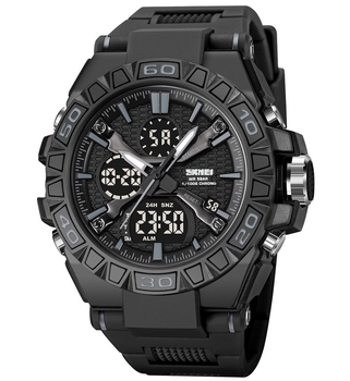 Мужские часы SKMEI 2220BK Кварцевые с будильником датой и подсветкой Black