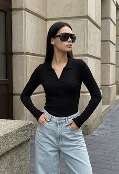 Боди женское Стаф черное однотонное базовое Staff bl black S (388606)