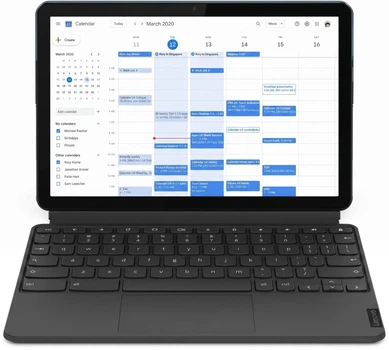 Сенсорний ноутбук 10.1" Lenovo IdeaPad Duet Chromebook Mediatek P60T RAM 4GB eMMC 64GB 10год батарея Chrome OS Алюмінієвий корпус (UKR) (102111813) - Уцінка