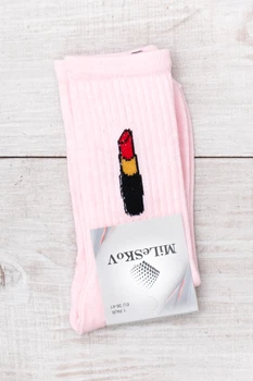 Шкарпетки жіночі з принтом NoBrand 36-41 Світло-рожевий (p-19887-236836)