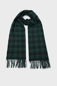 Чоловічий зелений картатий вовняний шарф CHECK WOVEN SCARF Gant OS 9920212