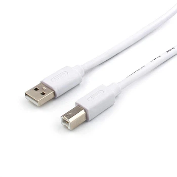 Кабель USB 2.0 AM/BM 2 ferite, пакет, длина 5 м., белый