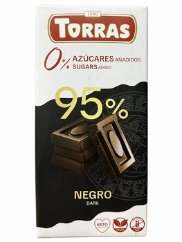 Шоколад Torras Negro чорний 95% без цукру 75г