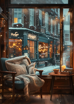 Набор для вышивки крестиком «Уютные кофейни мира. Скандинавское Hygge» 40 см на 57 см (CXC, 49 цветов, канва 16)