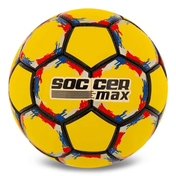 Мяч футбольный размер №5 Soccermax 6525 для тренировок и игр Yellow-Multicolor