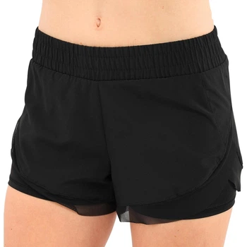 Шорты спортивные женские короткие двойные 2 в 1 SP-Sport 008 размер XL (170-175см) Black