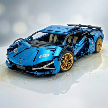 Конструктор типу Technic Lamborghini Sian Blue Chrome на радіокеруванні масштаб 1:14 (8+)