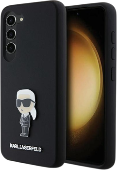 Панель Karl Lagerfeld Silicone Ikonik Metal Pin для Samsung Galaxy S23 Black (KLHCS23SSMHKNPK)