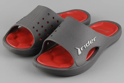 Шльопанці чоловічі сірі з червоним RIDER BAY IV AD 83632-BM436 44 Маломір на розмір