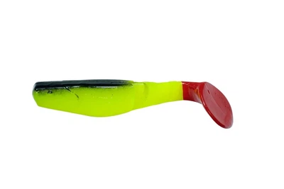Силикон Manns Predator 2.5 M-056 1шт, цвет: RT/BB FCH красный хв. черная сп., салатовый (4311002019)