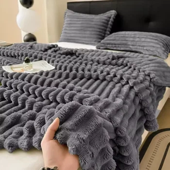 Велюрове покривало (Королівський шарпей) Ширина полоски 4 см. 200*220 колір графіт