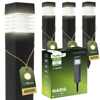 Набор LED столбиков LumiLED 40 см пластик черный 4 шт нейтральный свет 4000K (723936)