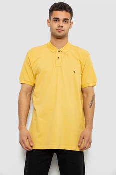 Поло мужское однотонное, цвет желтый, 5XL, 244R5015